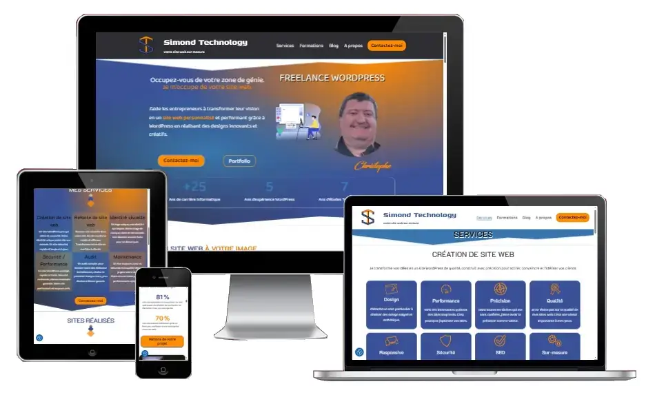 Mokup du site web Simond Technology